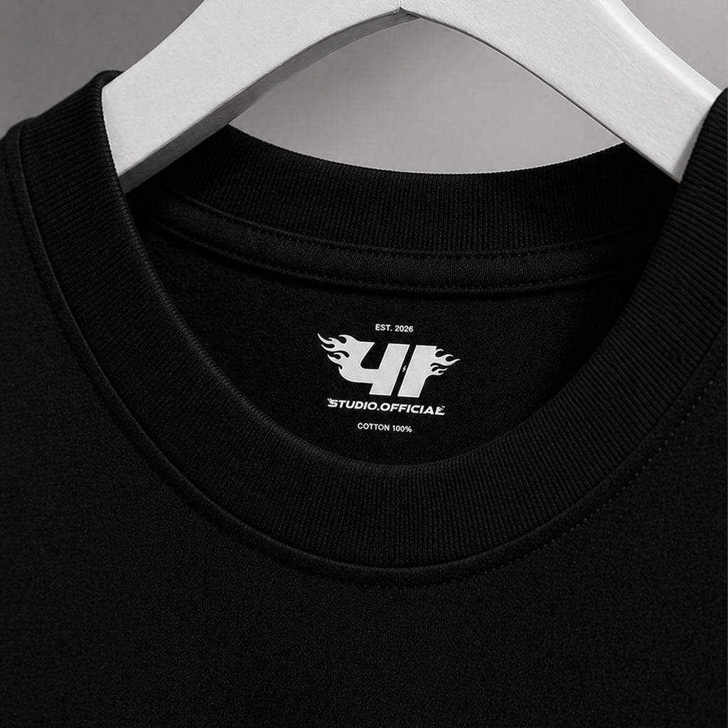 41studio Oversize T-shirt cut sleeves | Black
