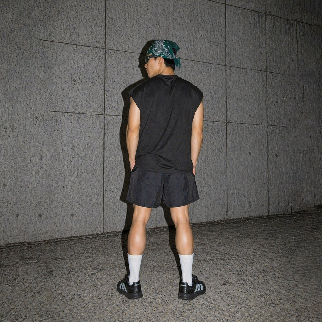 41studio Oversize T-shirt cut sleeves | Black